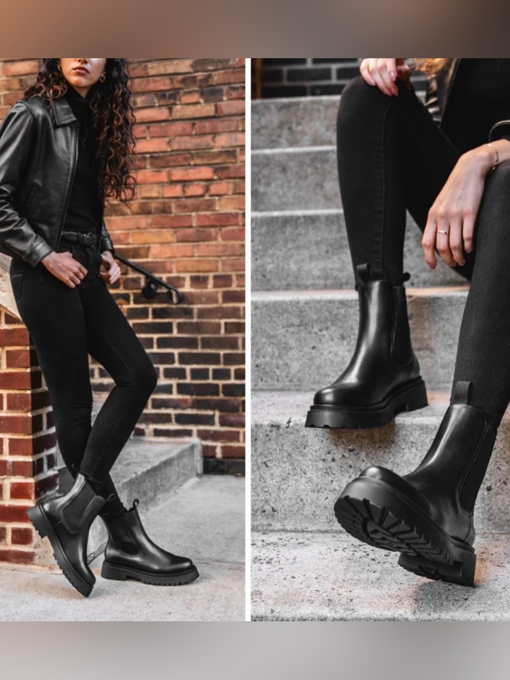 Thursday Boot Co Legend Platform Chelsea Boot Black Leather Women’s Size 7.5 US